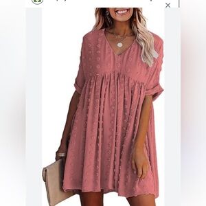 Ours Chiffon Swiss dot baby doll dress NWOT sz M